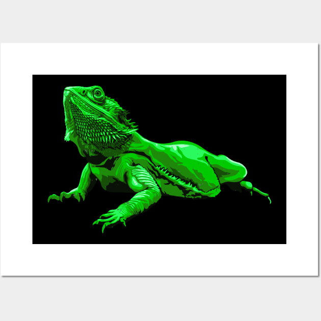 Iguanas Bearded Dragon Reptile Lizard Wall Art by Foxxy Merch